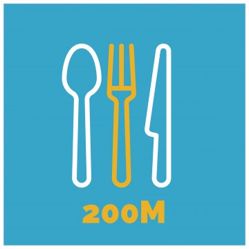 Restaurants at 200 meters